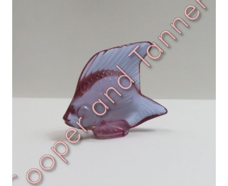 A Lalique light purple glass model of an angelfish, 5.3cm wide