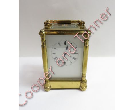 A 20th Century brass 8 day carriage clock