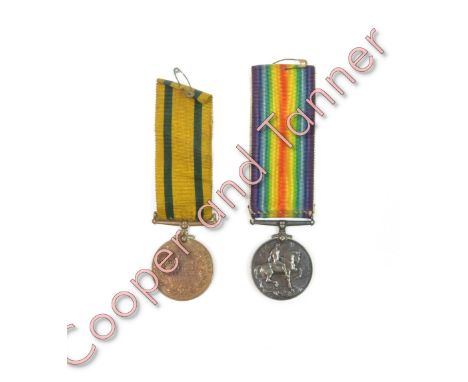 Two WWI medals awarded to 2743 A.JT. S.P  Dutton, Somerset Light Infantry