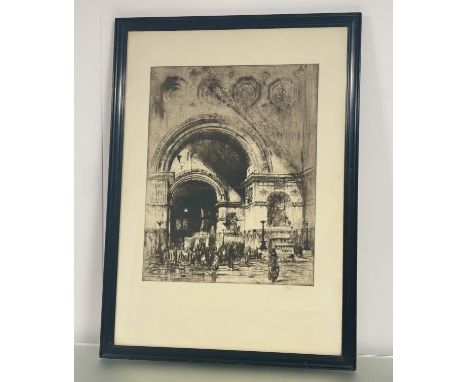 William Walcot (1874-1943), "A Court of Justice in the days or ancient Rome", drypoint etching, signed pencil bottom right, a