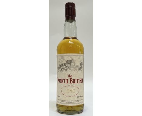 A 75cl bottle of the North British cask strength single grain Scotch Whisky (60.3%)