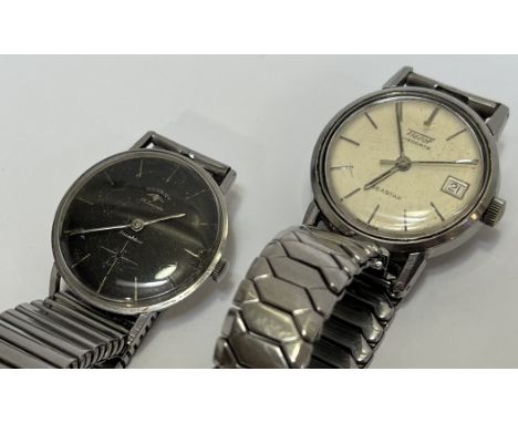 A gent's 1960/70s Tissot stainless steel Visodate Seastar manual wind watch with date window and Bonklip-type bracelet, toget