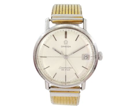Omega Seamaster De Ville gentleman's stainless steel manual wind wristwatch, Cal. 601, silvered dial with date aperture and b
