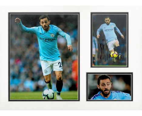 Football Bernardo Silva 16x12 overall Manchester City mounted signature piece. Good condition Est.