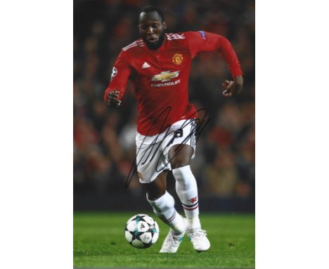 Romelu Lukaku signed Manchester United 12x8 colour photo. Romelu Menama Lukaku Bolingoli ( born 13 May 1993) is a Belgian pro