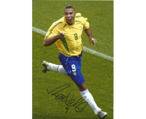 Ronaldo signed Brazil 12x8 colour photo. Ronaldo Luís Nazario de Lima ( born 18 September 1976), commonly known as Ronaldo, i