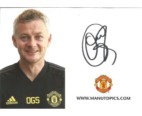 Football Ole Gunnar Solskjaer signed 6x4 Manchester United colour promo photo. Good condition Est.