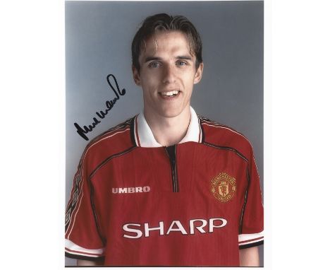 Phil Neville signed Manchester United 10x8 colour photo. Philip John Neville (born 21 January 1977) is an English football ma