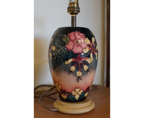 Modern Moorcroft table lamp base depicting different types of flowers