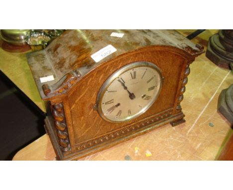 Vintage Mappin & Webb oak case mantle clock