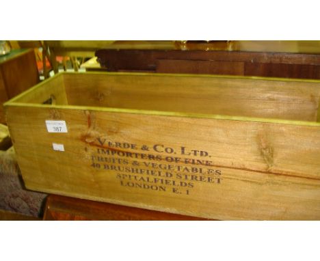 Vintage style advertising crate