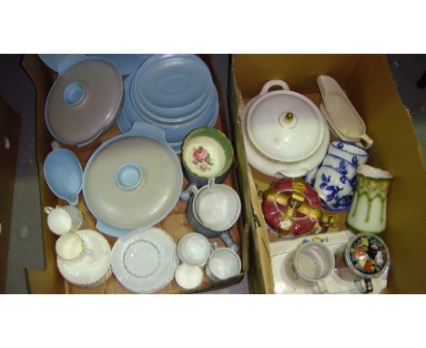 2 x boxes of china including Poole two tone dinner service and other dinner and tea ware etc.