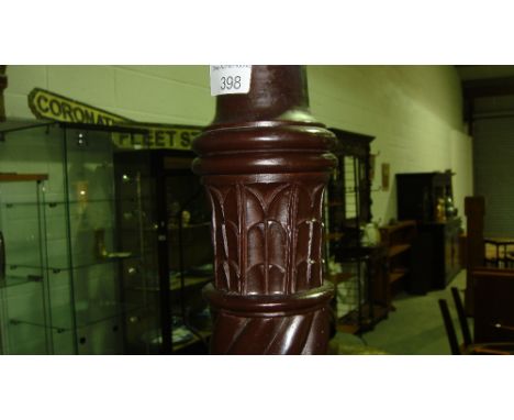 Mahogany spiral stem standard lamp