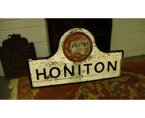 Vintage Honiton metal sign