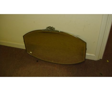 Vintage plated frame bevelled glass wall mirror 