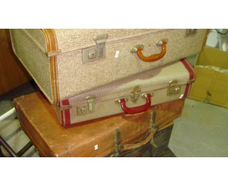3 x vintage suitcases