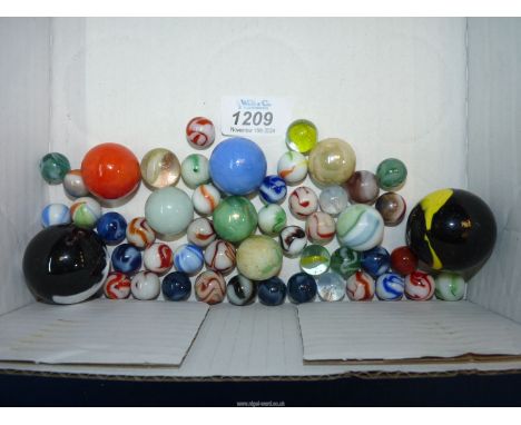 A quantity of early Marbles including two large examples.