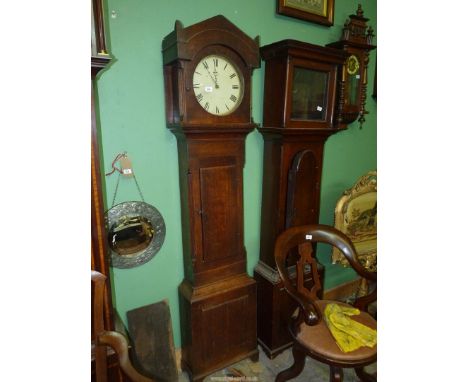 An Oak cased Longcase Clock having a two train chain drive movement (but probably originally rope driven) and appearing to ru
