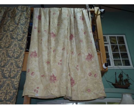 A pair of Laura Ashley curtains, 89" drop x 87" wide.