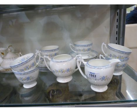 A part Coalport "pearl"  six setting tea set.