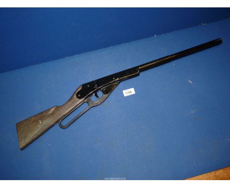 **COLLECTION ONLY**  A Daisy Winchester-style cocking Pop Gun having a plastic stock, cocked and fired during lotting, 30 1/4