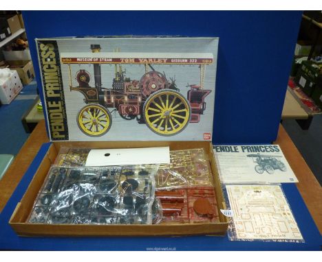 A model kit of a Steam Traction engine "Pendle Princess", boxed, most of the parts still in sealed packages.