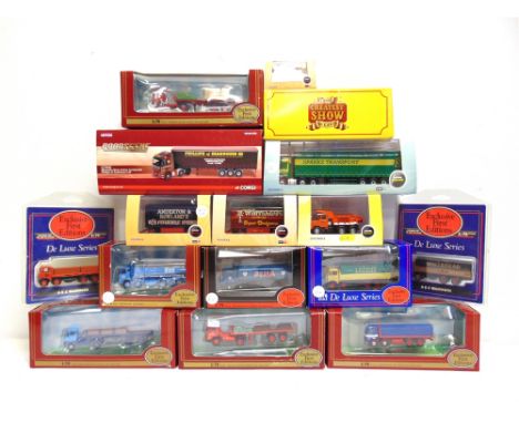 SIXTEEN 1/76 SCALE DIECAST MODEL COMMERCIAL VEHICLES by Exclusive First Editions (9), Oxford Diecast (5), Corgi (1), and Atla