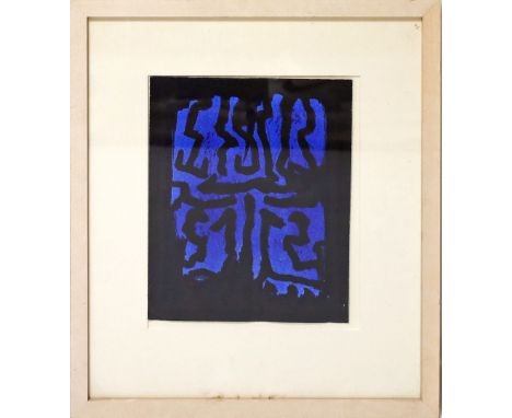 Unbekannter Maler (20. Jh.) Ohne Titel. Mischtechnik/Schleifpapier. Ca. 28x 23 cm. R.