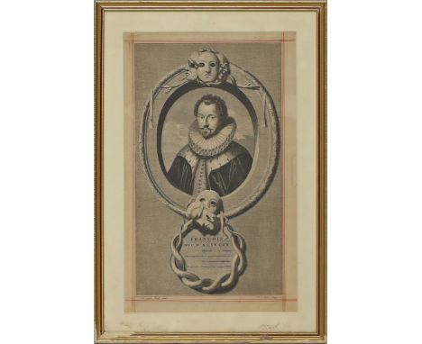 van Gunst, Pieter Stevens (geb. 1659 Amsterdam) Portrait "Francois Duc d'Alencon" nach Adriaen van der Werff. Kupferstich (ge