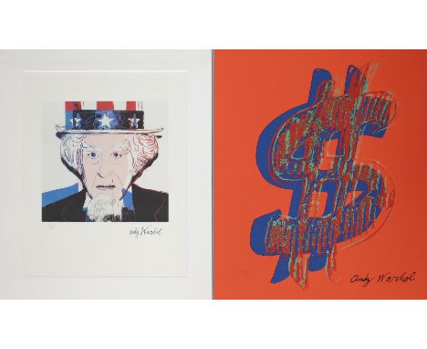 Warhol, Andy (1928 Pittsburgh/PA  – New York City 1987), nach Zwei Arbeiten: a) Dollar Sign. Digital Print/Papier, re. u. im 