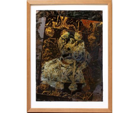 Roewer, Susanne (geb. 1971 in Bad Schlema) "The Cage". Ätzung/Lack auf Kupfer und Papier (li. o. Ecke wohl l. gestaucht), aus