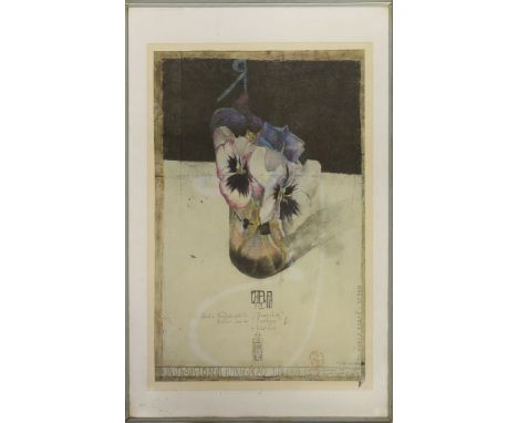 Janssen, Horst (1929 Hamburg 1995) "Kunsthaus Lübeck...". Farboffset (Alters- und Lagerspuren), re. u. mit Bleistift monog. B