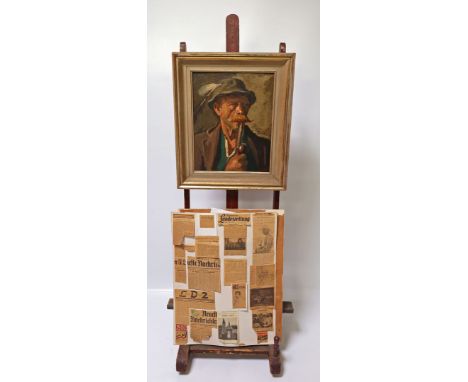 Losito, Luigi (1905 Bari, Italien - Berlin 1992) Staffelei des Künstlers und Portrait. Öl/Platte, re. u. sign. und dat. 1943.