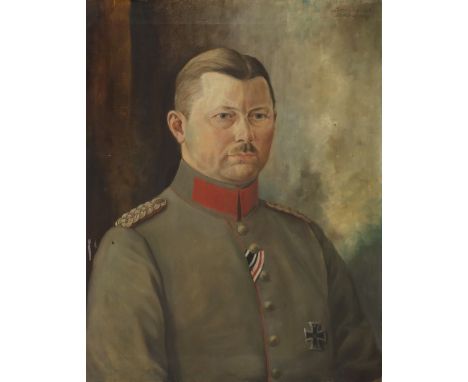Strehlke (um 1915) Portrait des Major Walter von Brunn. Öl/Lwd., re. o. sign. und dat. 1915 mit wohl Ortsbez. "Dumbrowljany".