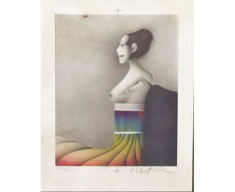 Wunderlich, Paul (1927 Eberswalde- St.-Pierre-de-Vassols 2010) Frau im Profill. Farblithographie, mit Bleistift sign. und Ex.