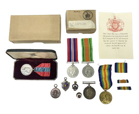 WWI pair of medals comprising British War Medal and Victory Medal awarded to 380807 Pte. W. Hayles Hamps. R.; Imperial Servic