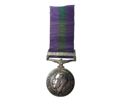 George V General Service Medal with Iraq clasp awarded to 59553 Pte. S. Appleton E. York. R.; with ribbonCondition Report:Goo