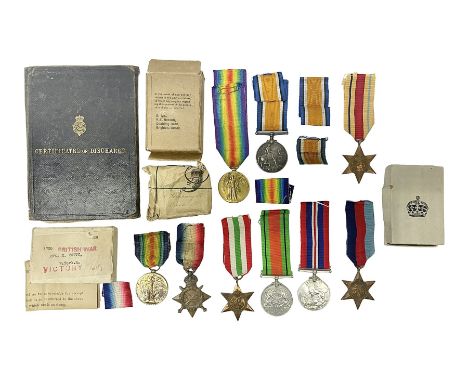 WWI pair of medals comprising British War Medal and Victory Medal awarded to 32682 Pte. W. Meadows W. Rid. R. in issue box; W