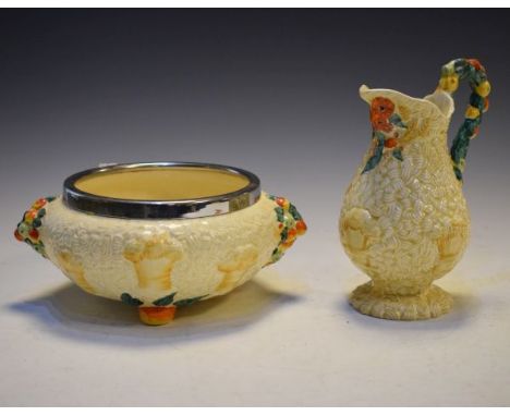Clarice Cliff Celtic Harvest salad bowl together with a similar jug   Condition: 