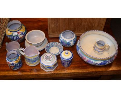 Collection of 1920's/30's period Poole pottery, all with traditional decoration   Condition: 