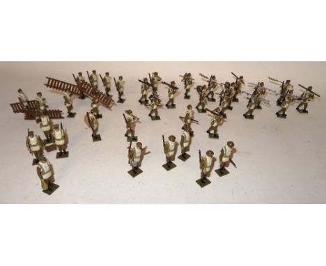 Toy Army Workshop: Winter in the Trenches British soldiers in fleeces, peak caps or steel helmets, wiring party, stretcher pa
