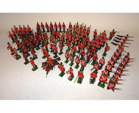 Britains neatly repainted or converted, some recast, Infantry of the Line including two sets 76 and some Britains Toy Soldier