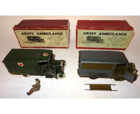 * Britains two sets 1512, Army Motor Ambulance square nose in original illustrated boxes, first (F, exterior repainted, repla