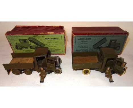 * Britains Army Lorries sets 1333, caterpillar type, khaki finish, solid metal wheels with driver in original illustrated box