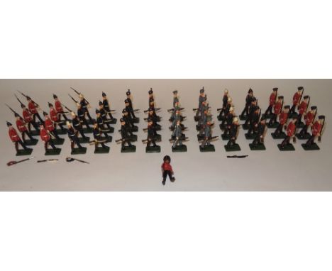 Various Toy and Model Soldiers forty-eight converted New Metal Scots Guards to various British army units, nine Alymer models