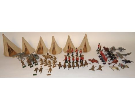 Reka Indian Army Infantry seven kneeling firing (G) with various makers infantry, small size figures, SR guns etc. and six te