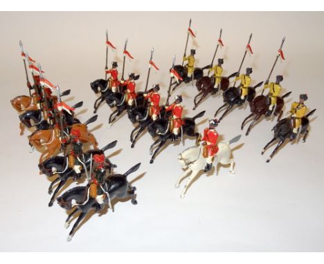 Britains Indian Army Cavalry set 271, Skinner's Horse in original Whisstock box (G, embellished, officer converted, one horse