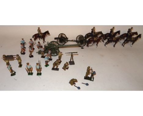 * First World War Toy Army Workshop Long Tom with crew, Trench Mortar etc. Mariella Miniatures fully finished Mountford 18pdr