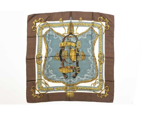 A Hermes "Bride De Cour" pattern silk scarf, designed by Cathy LathamCondition report: Light;y worn condition