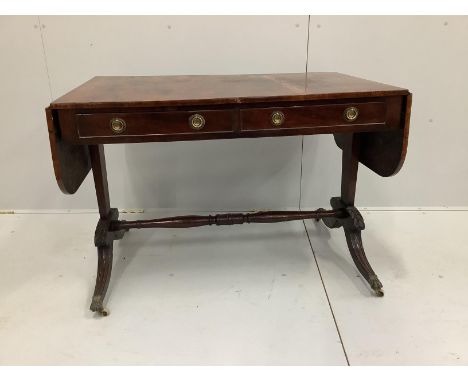 A Regency mahogany sofa table, width 105cm, depth 65cm, height 72cm